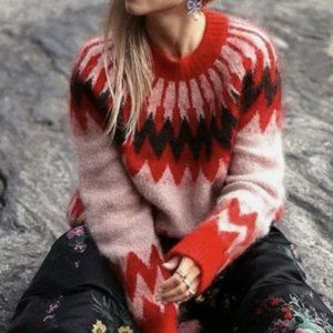 NWT - SMALL - Erdem x H&M Fair Isle Mohair Sweater